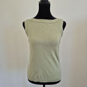 Geoffrey Beene Sleeveless Boatneck Tank Top in Light Sage